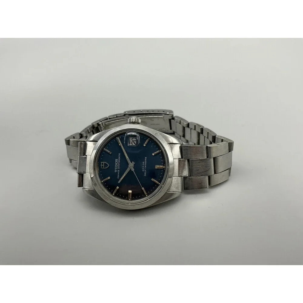 Vintage Tudor Prince Oysterdate Mens Watch 33mm Blue Dial Oyster Automatic 7.5